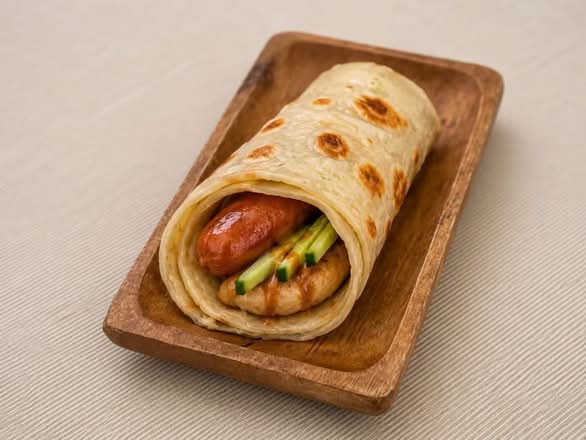 台式大腸包小腸蛋餅Taiwanese Sausage with Sticky Rice Egg Pancake